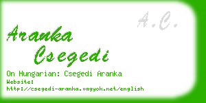 aranka csegedi business card